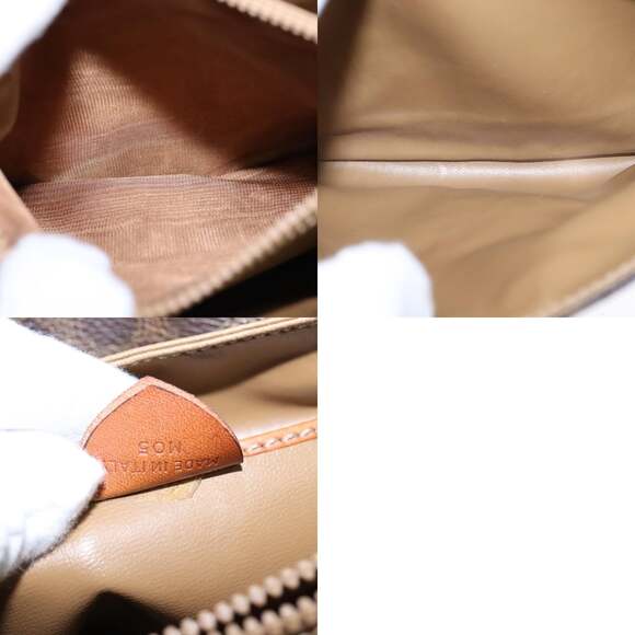 CELINE Macadam Canvas Shoulder Bag Pvc Leather Brown Gold - Picture 13 of 13